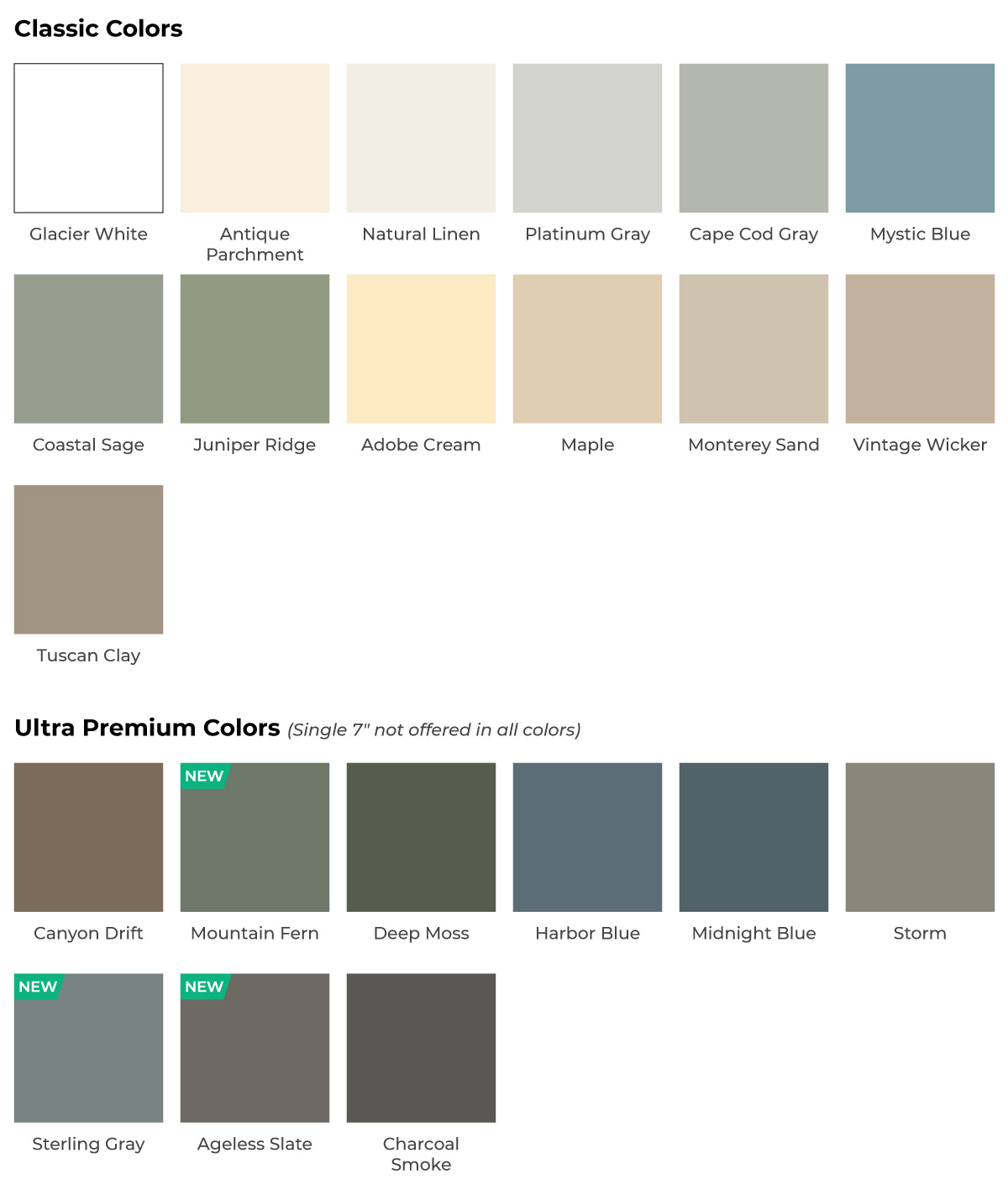 vinyl siding color options