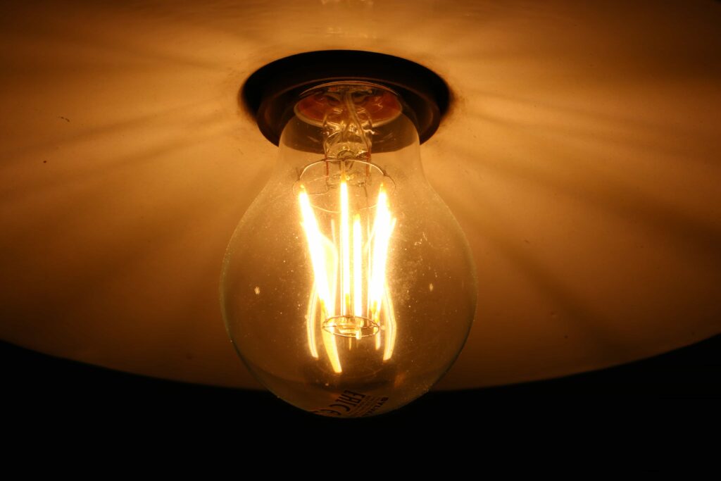 close up of lightbulb 